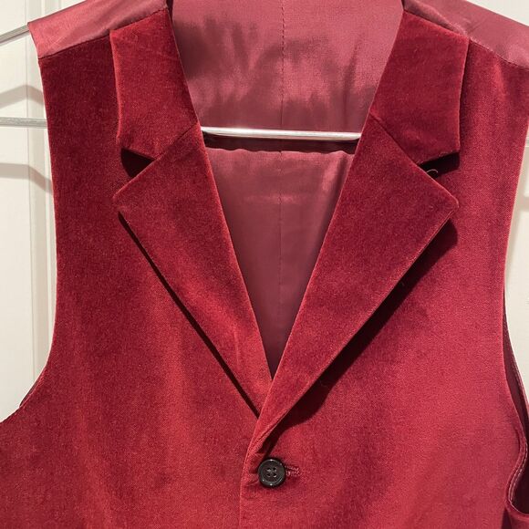 Ralph Lauren Boys Dark Red Velvet Button Vest Size 14R NWT Holiday kids - Picture 4 of 10